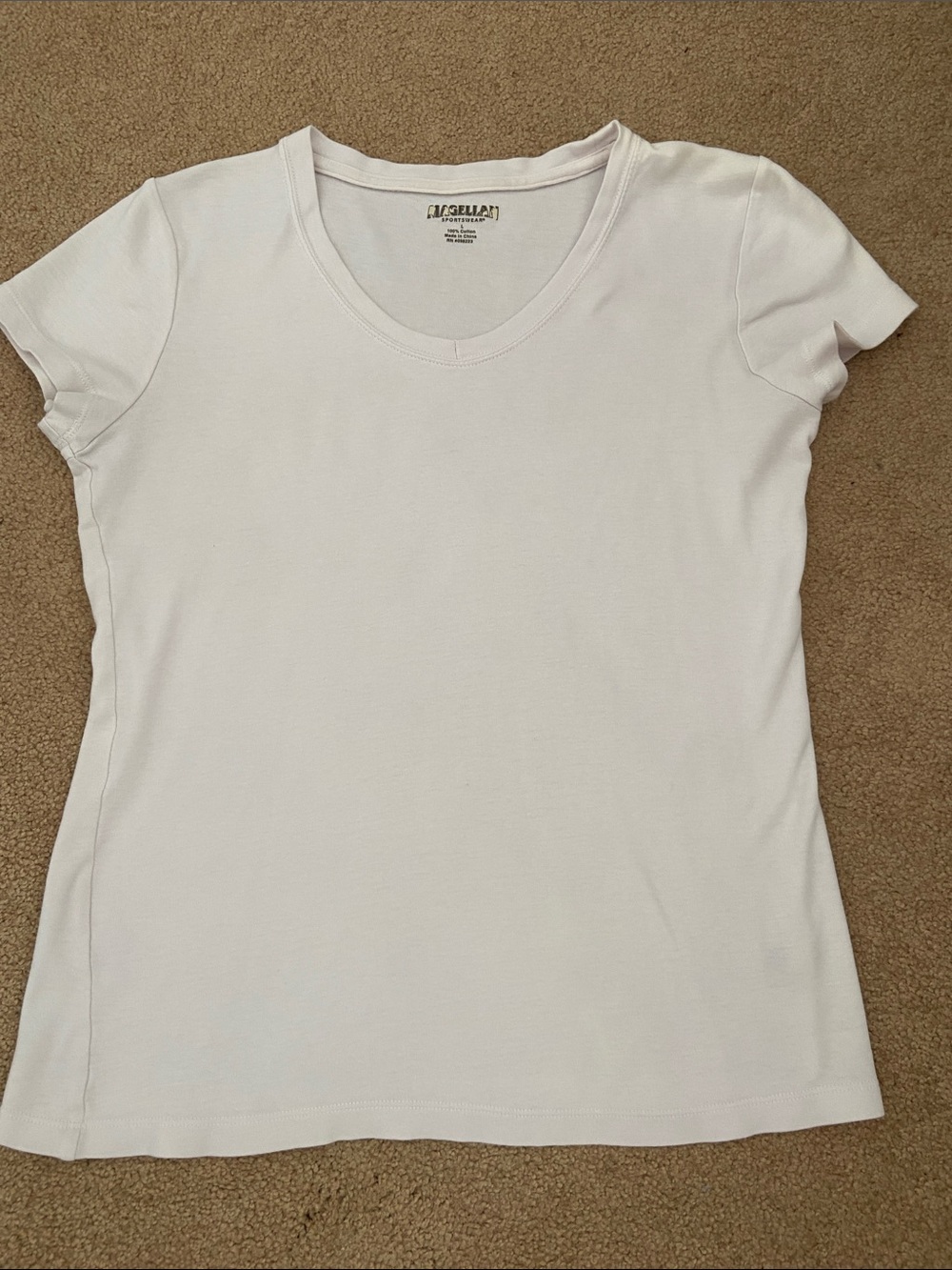 Magellan Classic White V-Neck Short Sleeve Tee